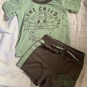 Green and Gray Baby Yoda Outfit